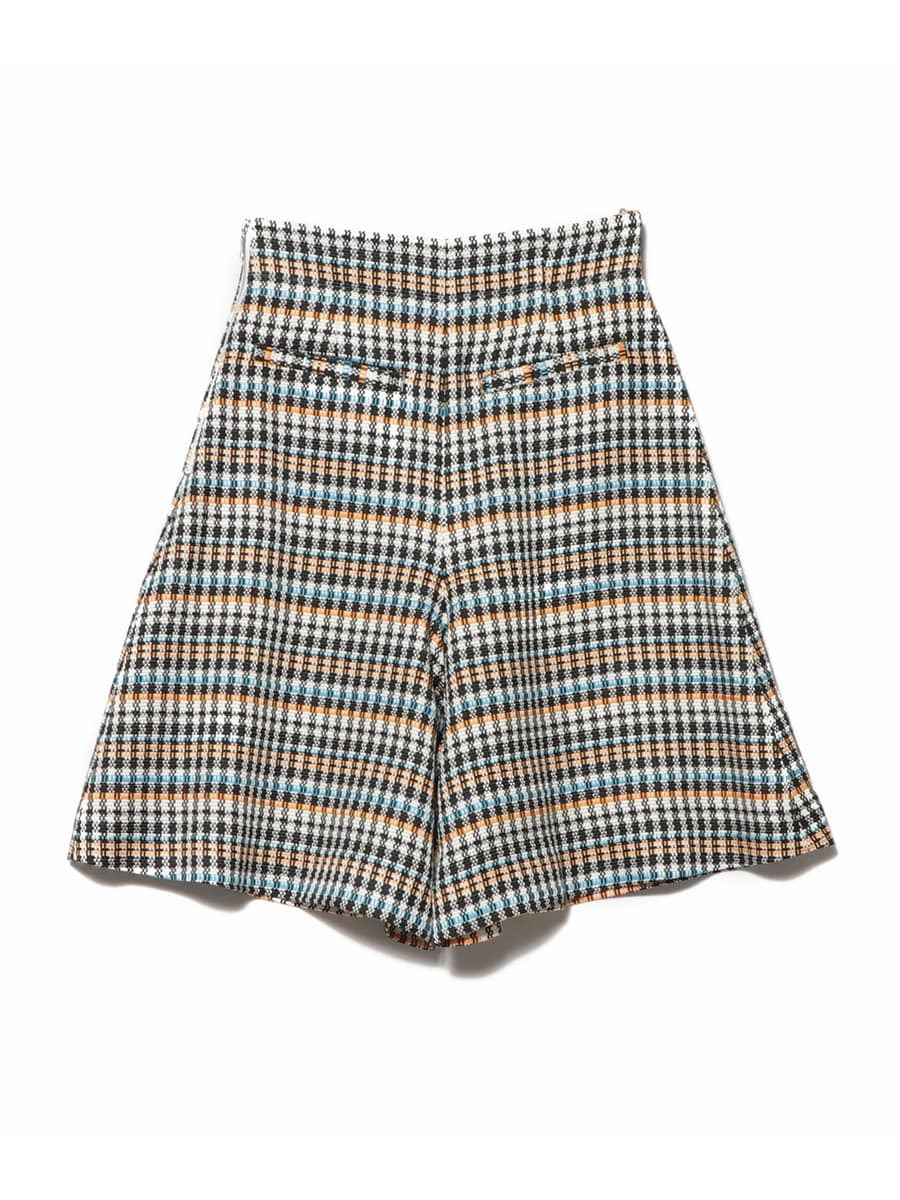 レンタル ジャカードチェックキュロットパンツ チェック系ピンク 36