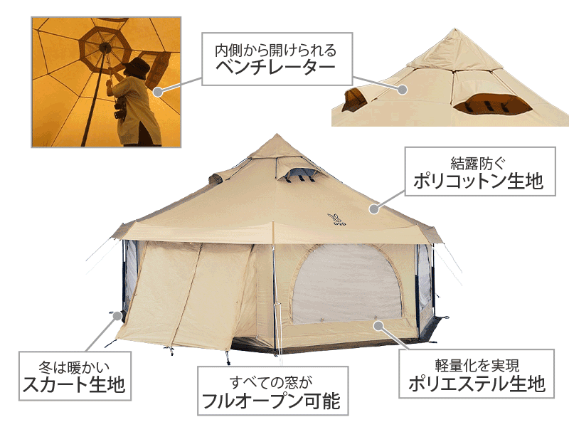 ★購入前コメント必須　タケノコテント2（タン） ＋専用インナーテント おまけ付 レンタル DOD タケノコテント2（タンカラー） |キャンプ用品レンタル