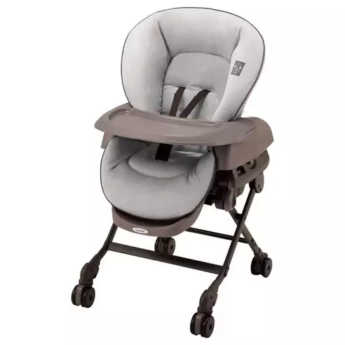 【リユース品】ネムリラ AUTO SWING LM コンビ(Combi) ハイローチェア・ベビーラック（ミントグレー）