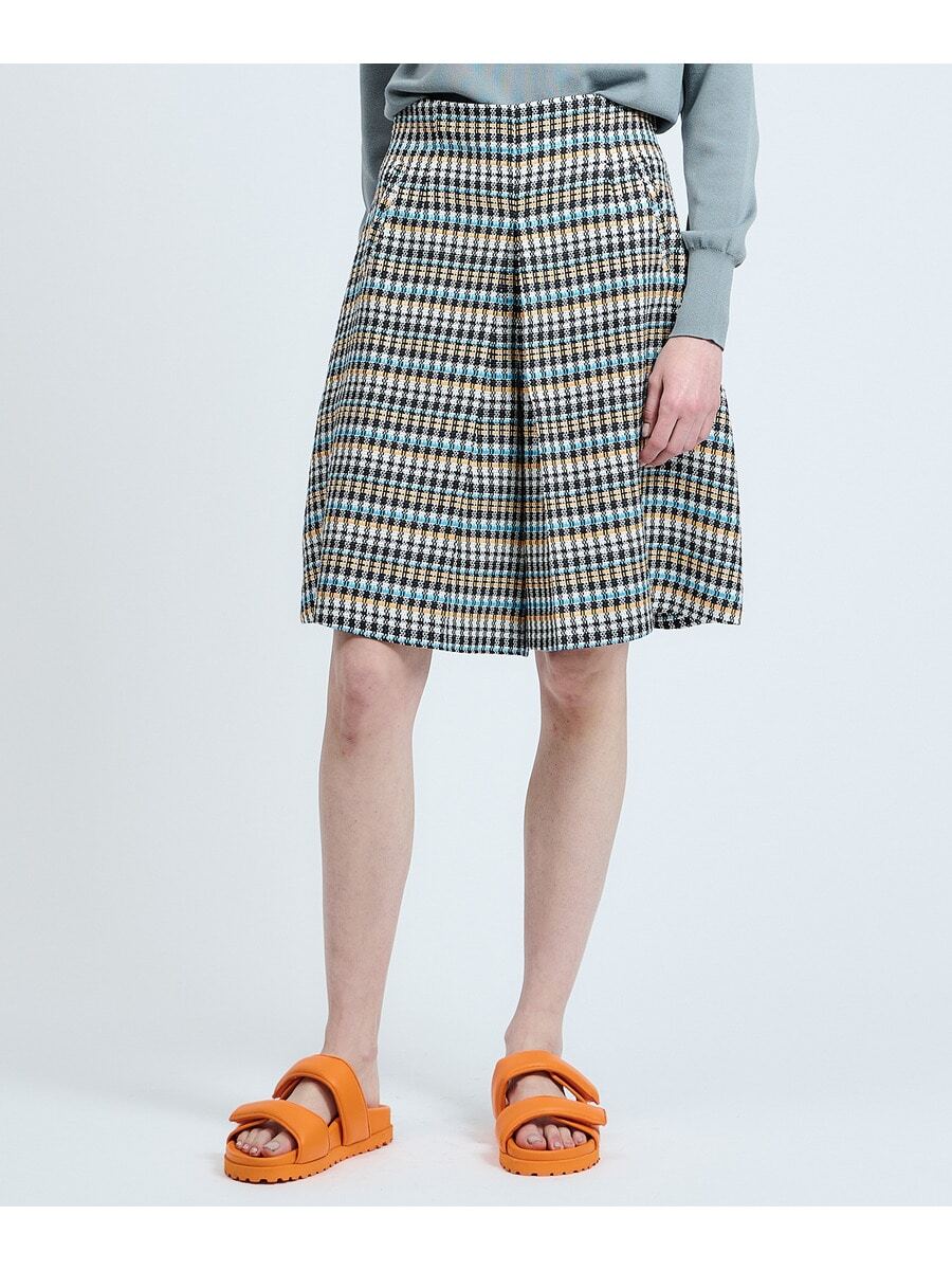 レンタル ジャカードチェックキュロットパンツ チェック系ピンク 36