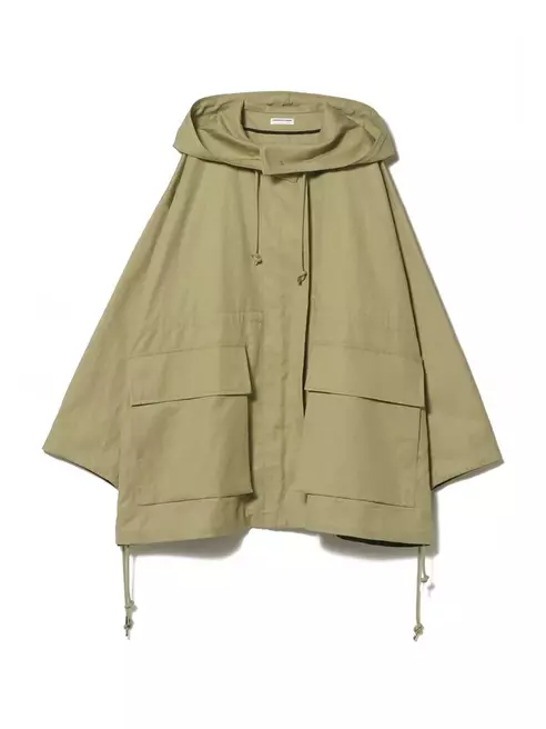 コットンリネンフードジャケット<ESSENCEOFLUXURY> カーキ F