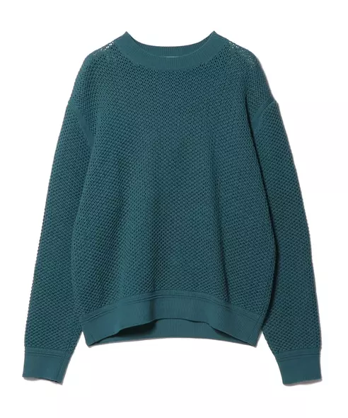 アイレット クルーネックニット ターコイズ M