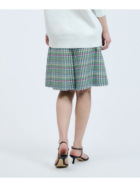 レンタル ジャカードチェックキュロットパンツ チェック系ピンク 36