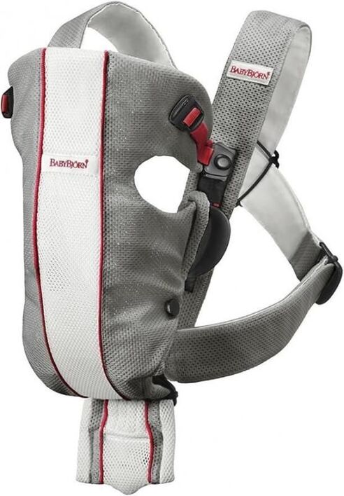 【リユース品】ベビーキャリア エアー ベビービョルン(BabyBjorn) 抱っこ紐・おんぶ紐（ブラック x ブルー）