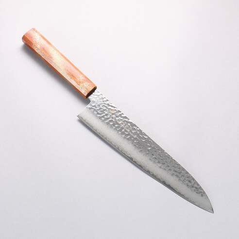 堺 孝行 V金10号 33層ダマスカス 牛刀包丁 240mm 樫の木漆塗り(星連)柄