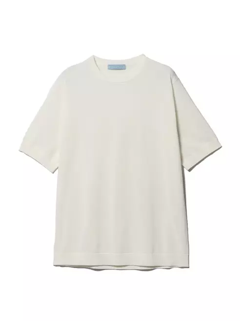 WASHABLE KNIT S/S TEE オフホワイト XL