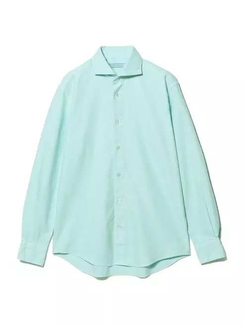 ピンオックスガーメントダイカッタウェイシャツ ペールグリーン S
