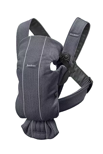【リユース品】ベビーキャリア MINI ベビービョルン(BabyBjorn) 抱っこ紐・おんぶ紐（3Dダークグレー）