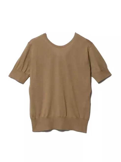 クルーネックニット＜Umbria Verde＞ キャメル F