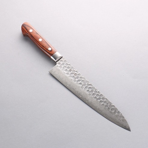 レンタル 清助 青スーパー鋼 磨き仕上げ 牛刀包丁 180mm 赤黒合板柄