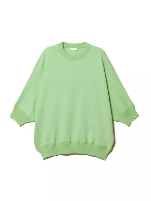 コットンプルオーバーニット ライトグリーン F