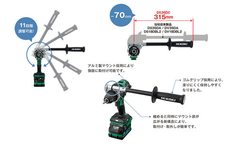 レンタル HiKOKI マルチボルト 36V コードレスドライバドリル 本体