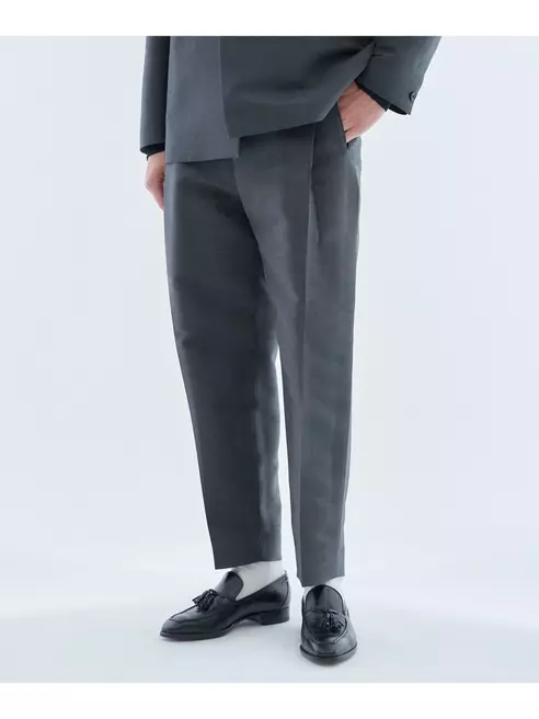 ウールシルクタックスラックス＜ESSENCEOFLUXURY＞ チャコールグレー S